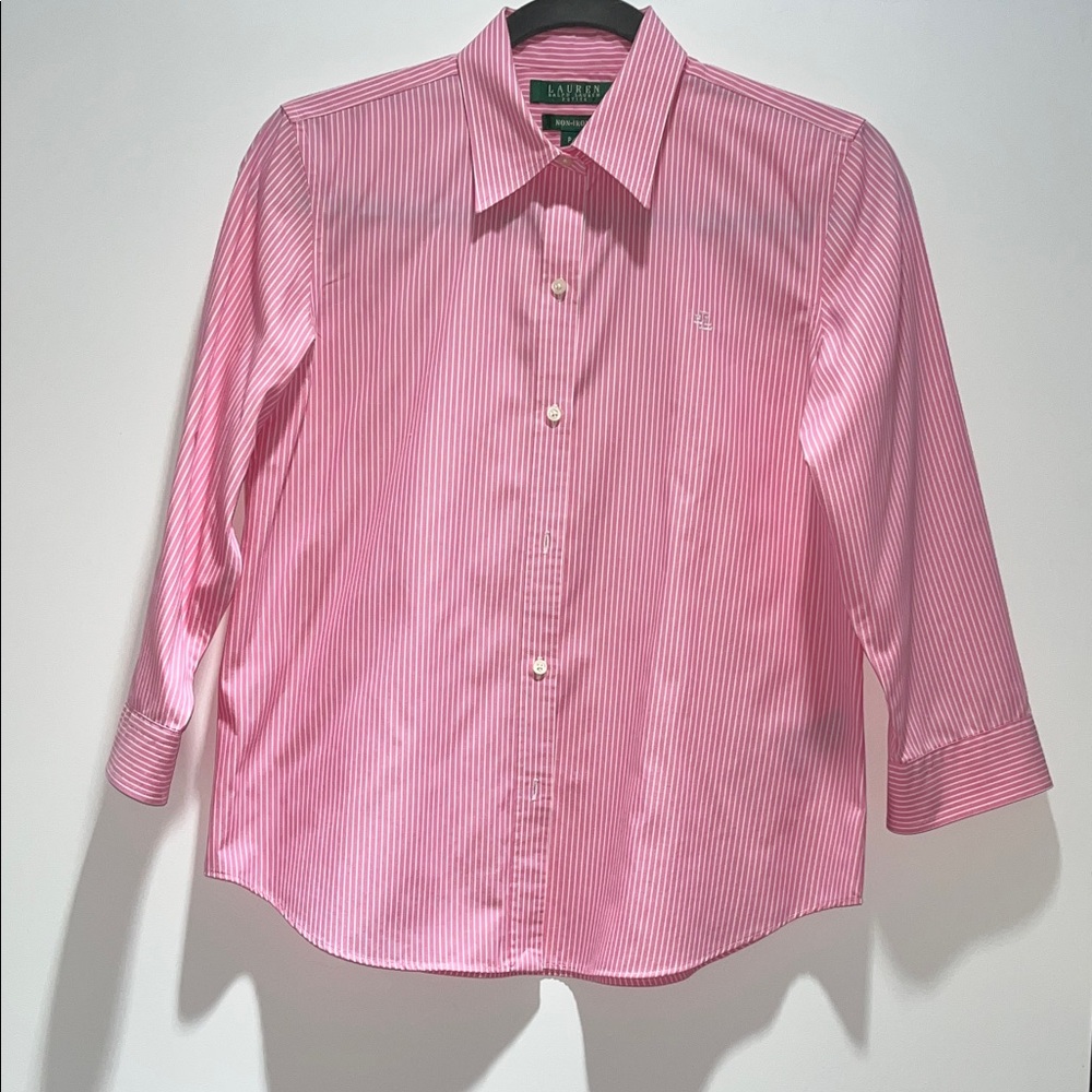 Ralph Lauren Light Pink Button-Down Shirt Size PM Wrinklefree